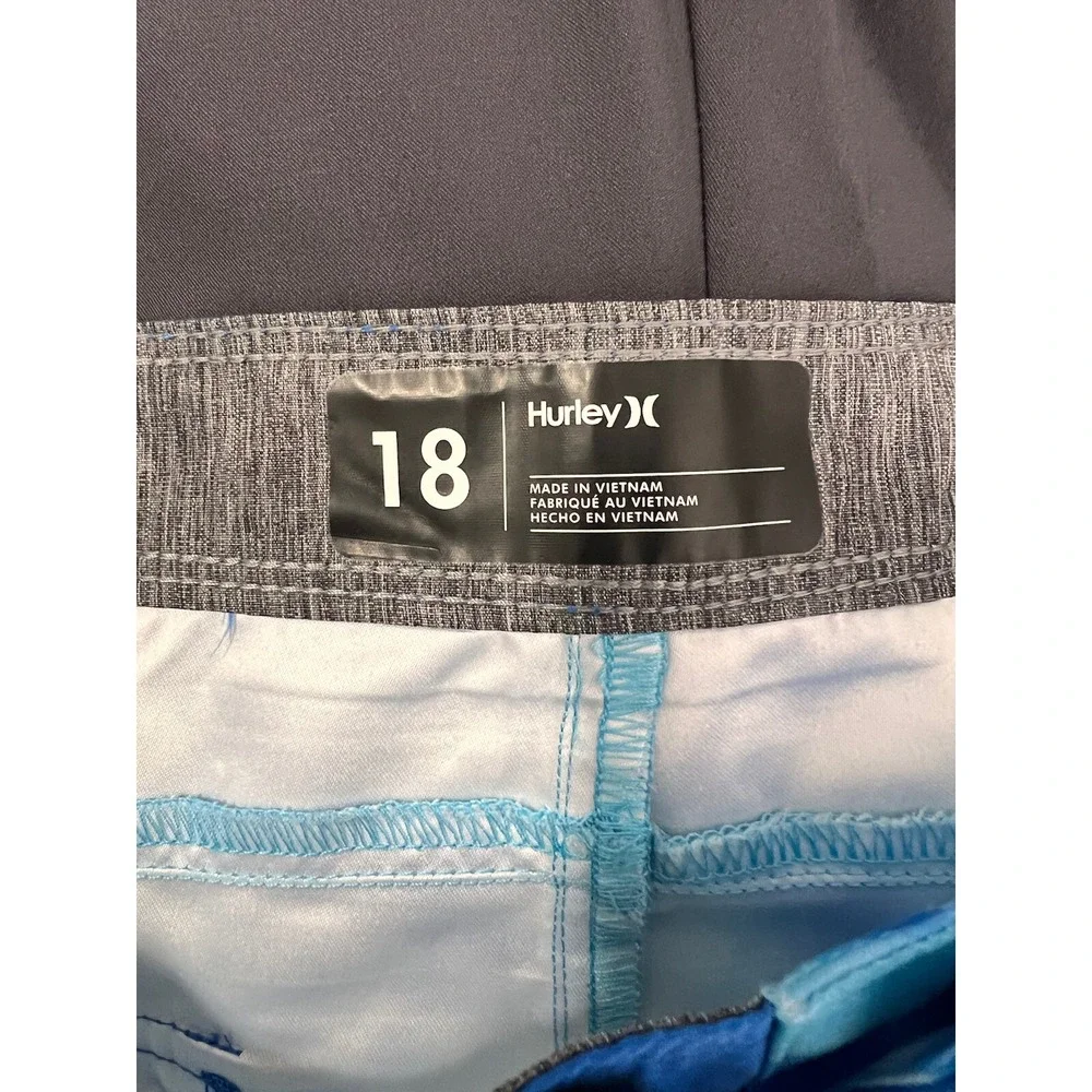 NEW Hurley boys size 18 board shorts swim trunks‎ blue tie dye NWT